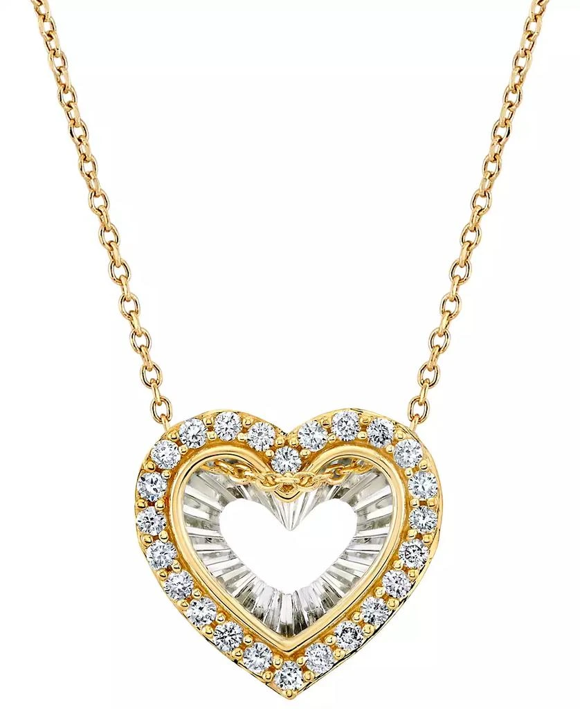 Macy
s Diamond Heart 18" Pendant Necklace (1/4 ct. t.w.) in 14k Two-Tone Gold 1