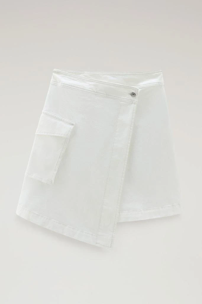 Woolrich Garment-Dyed Wrap Cargo Skirt in Cotton Twill - Women - White 1