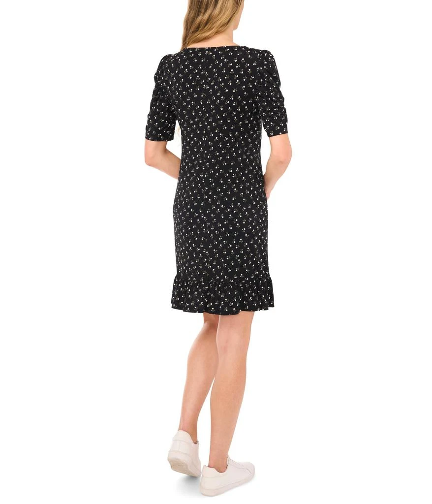 CeCe Printed Puff Sleeve Knit Dress 2