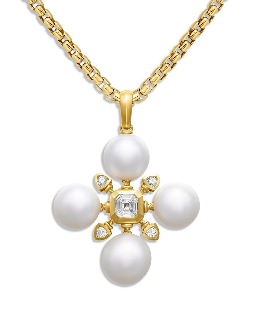 David Yurman Renaissance Pearl Pendant in 18K Yellow Gold with Pearls and Diamonds, 37.5mm 1
