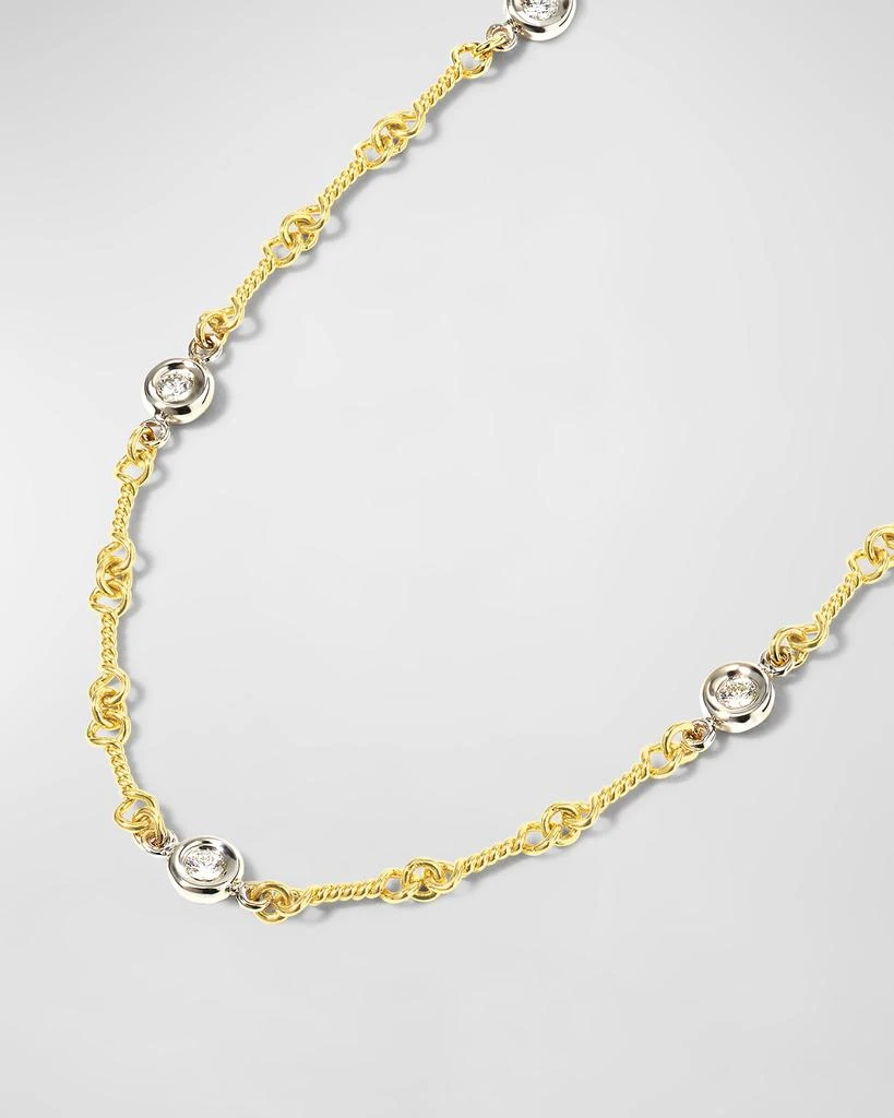 Roberto Coin Two-Tone 18k 7-Diamond Dog Bone Necklace 3