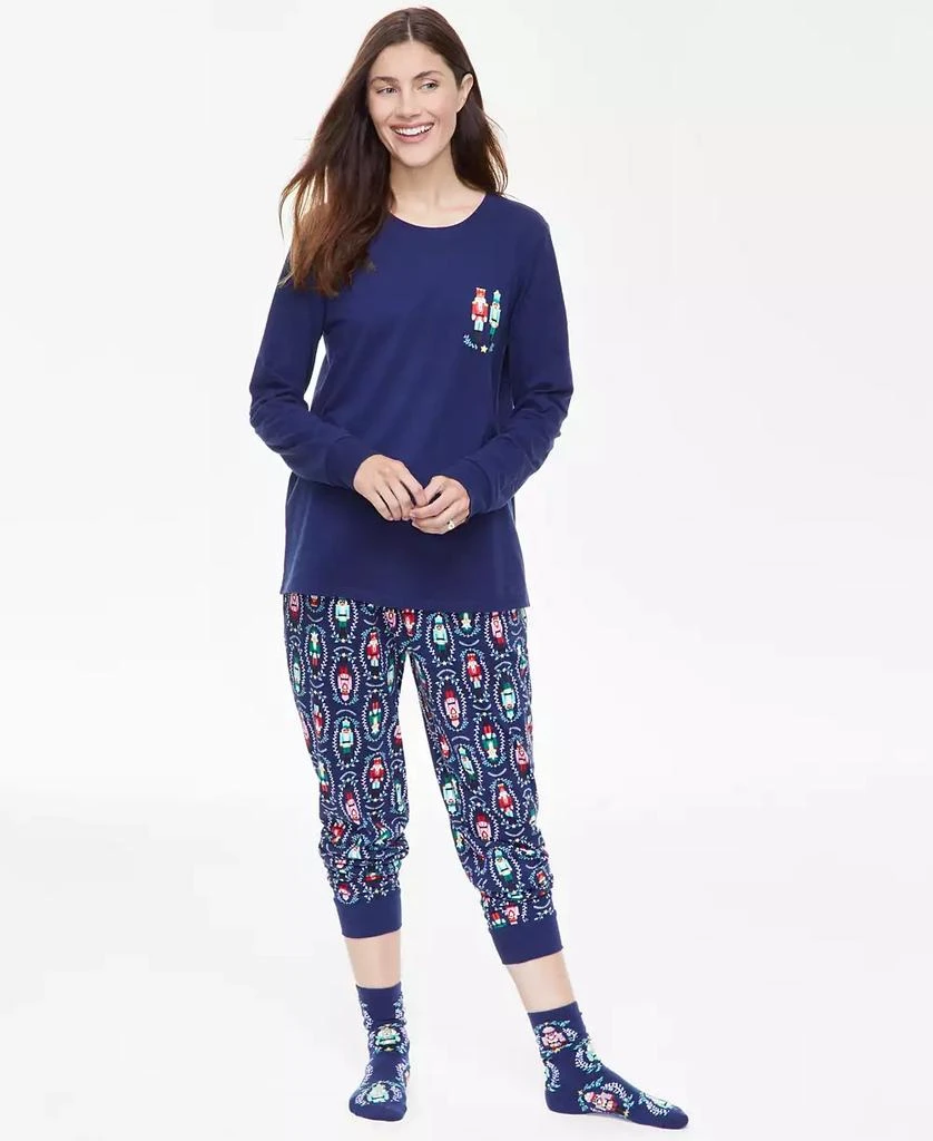 Holiday Lane Women's Nutcracker Mix It Cotton Matching Family Pajamas Set, Created for Macy's 1