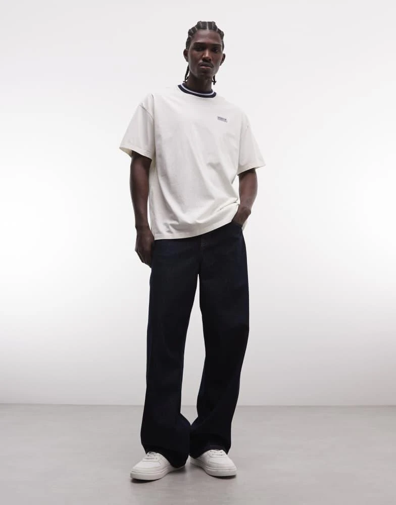 Barbour Barbour International Taley oversized tipped logo t-shirt in white 2