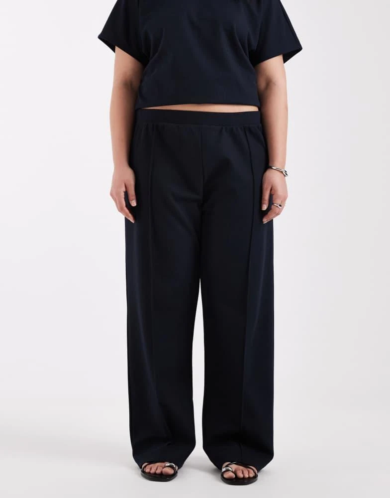 ONLY Curve ONLY Curve wide leg trousers co-ord in navy 2