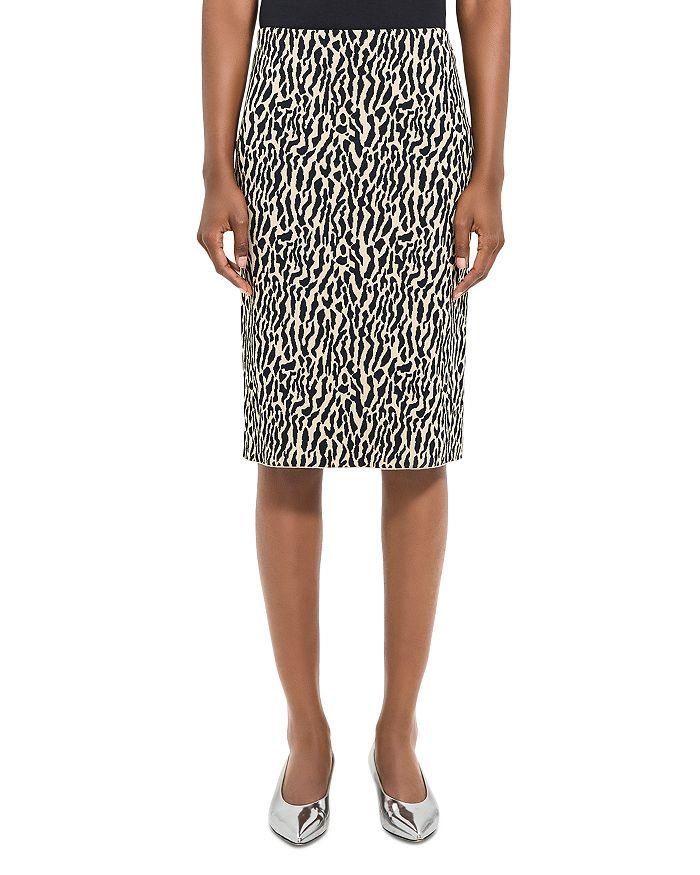 Theory Bristol Animal Print Pencil Skirt