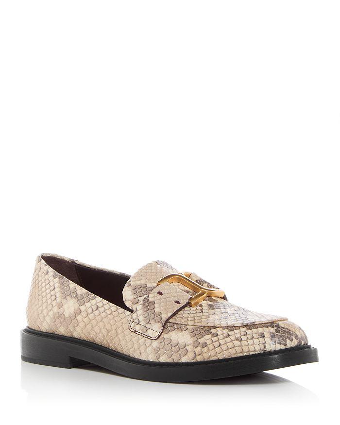 Chloé Marcie Snake Embossed Leather Loafers