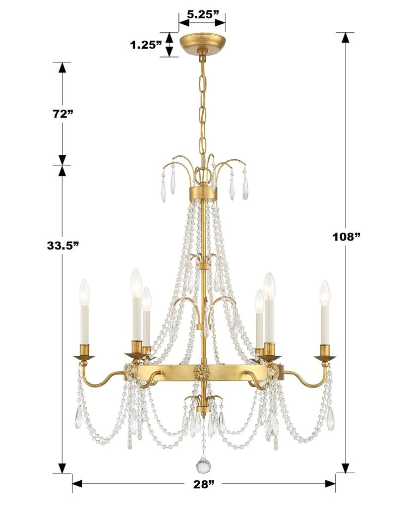 Crystorama Maizey 6-Light Chandelier 4