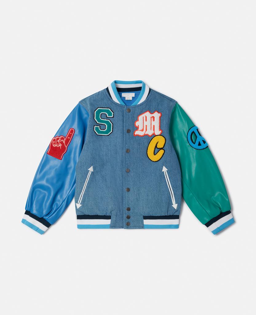 Stella McCartney Stella McCartney - Brand Initials Embroidered Varsity Bomber Jacket, Multicolour, Size: 3