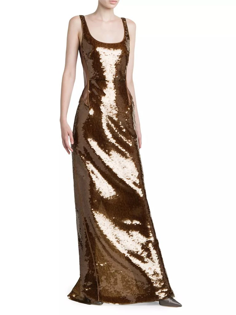 Alberta Ferretti Sequined Scoopneck Gown 2