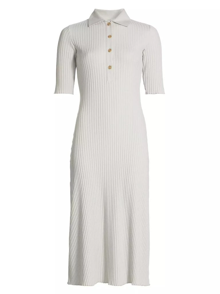 Vince Rib-Knit Polo Midi-Dress 1