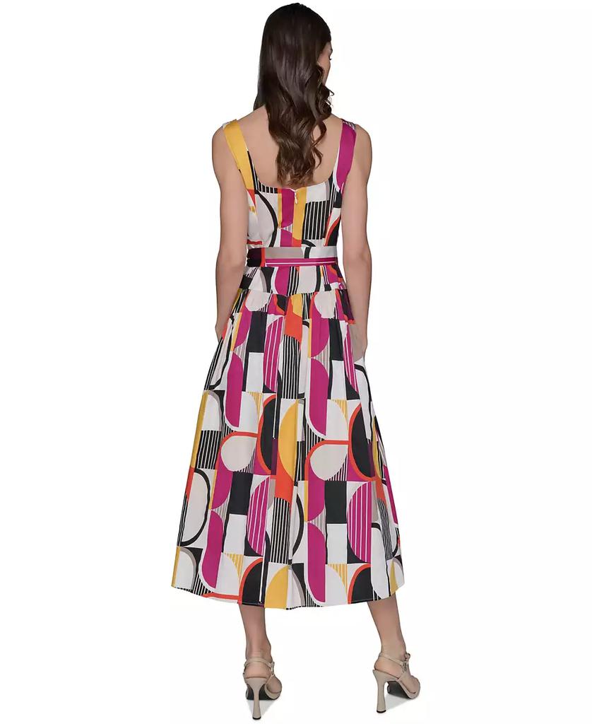 Karl Lagerfeld Paris Women's Geo-Print Midi Dress