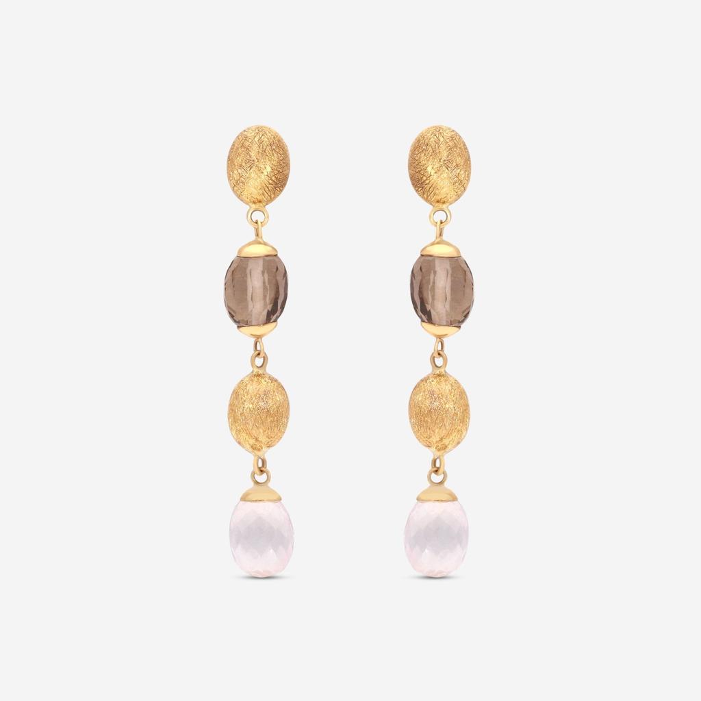Nanis Nanis 18K Yellow Gold Rhodonite & Crystal Drop Earrings ON4-539