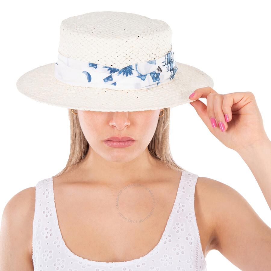 MAISON MICHEL Ladies Beige Kiki Straw Boater Hat