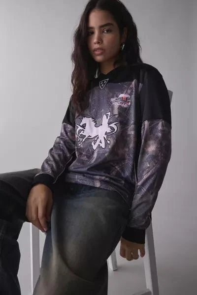 Jaded London Jaded London Resident Hater Graphic Camo Hockey Jersey 1