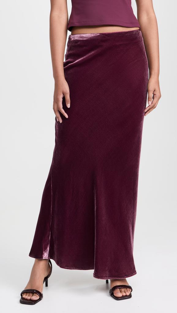 Susana Monaco Velvet Silk Bias Skirt