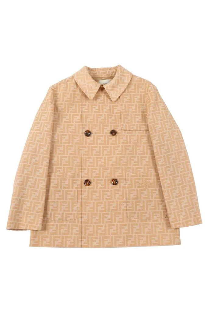 Fendi Fendi Kids Monogram Logo Embroidered Coat