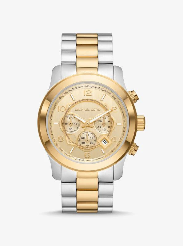 michael_kors Oversized Runway Two-Tone Watch 1