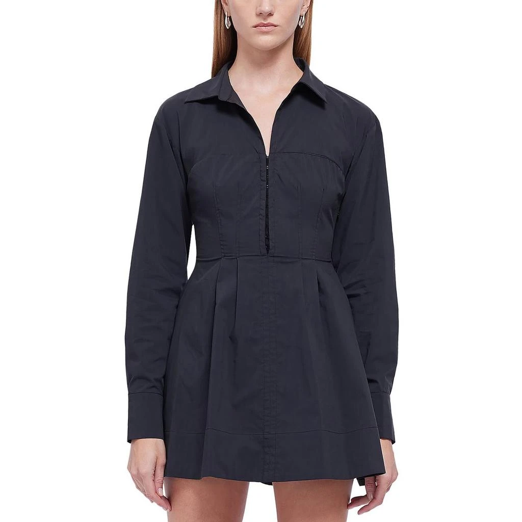 SIMKHAI Womens Solid V-Neck Shirtdress 1
