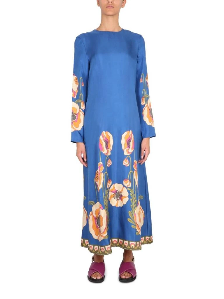 LA DOUBLE J La Doublej Floral Printed Bell Bottom Maxi Dress 1