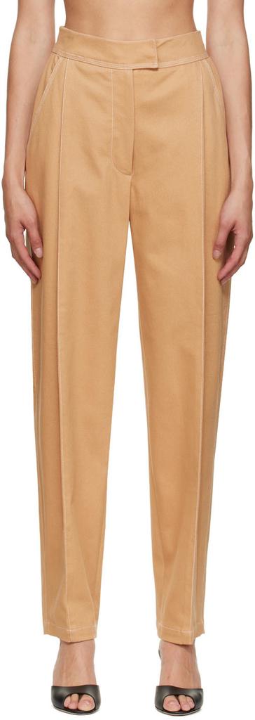 LVIR Beige Contrast Stitching Trousers