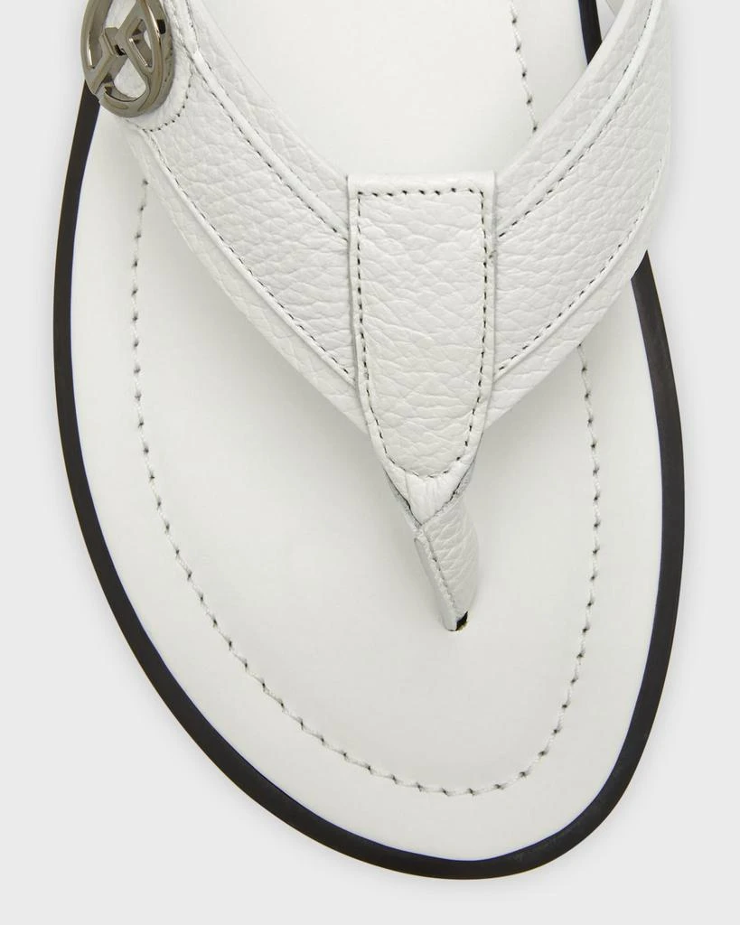 Giorgio Armani Men's GA-Logo Leather Flip Flops 6