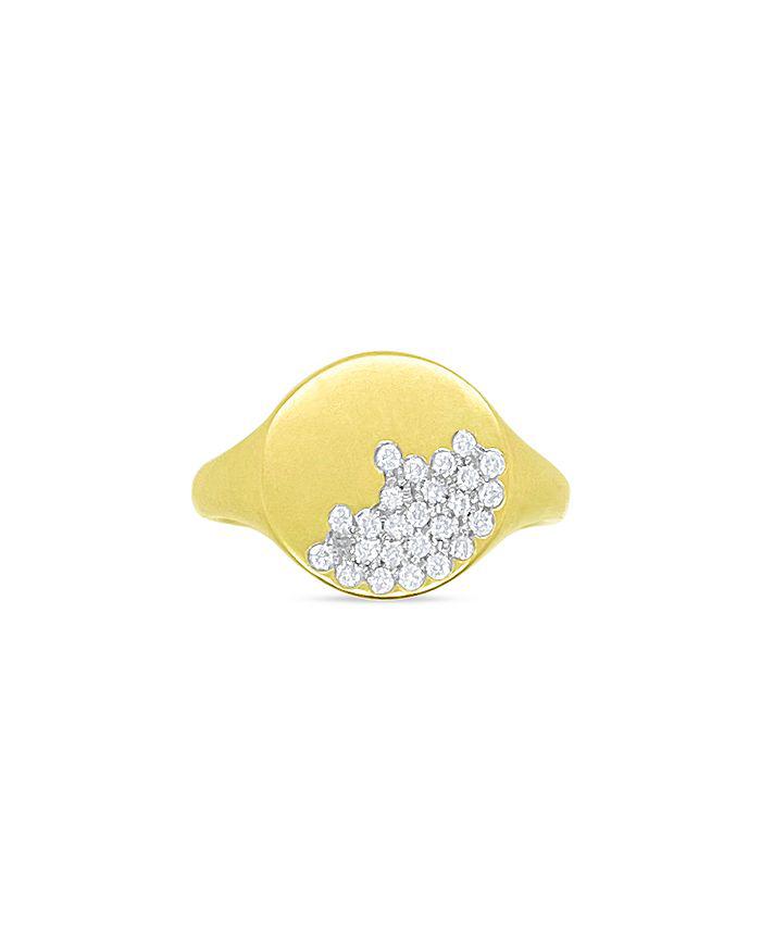 Meira T 14K Yellow Gold Diamond Pavé Signet Ring