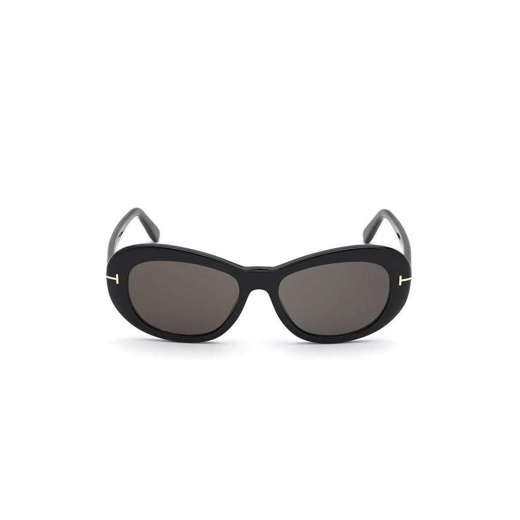 Tom Ford Tom Ford Shiny Black & Smoke Round Sunglasses FT0819-5401A 1