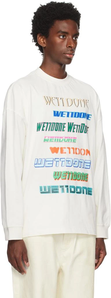 We11done White Graphic Long Sleeve T-Shirt 2