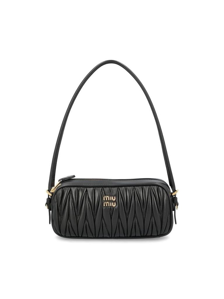 Miu Miu Miu Miu Logo-Lettering Zip-Up Shoulder Bag