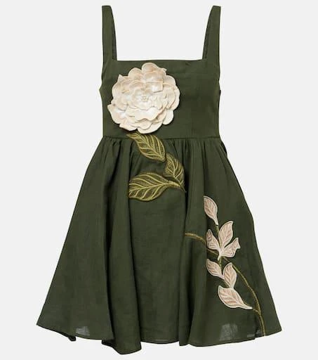 Agua by Agua Bendita Hierbabuena Gardenia linen minidress 1