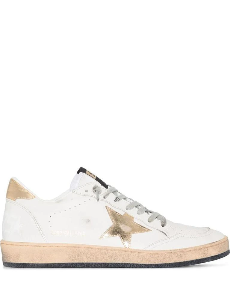 Golden Goose Golden Goose Ball Star Sneakers With Gold Star And Heel Tab Shoes 1