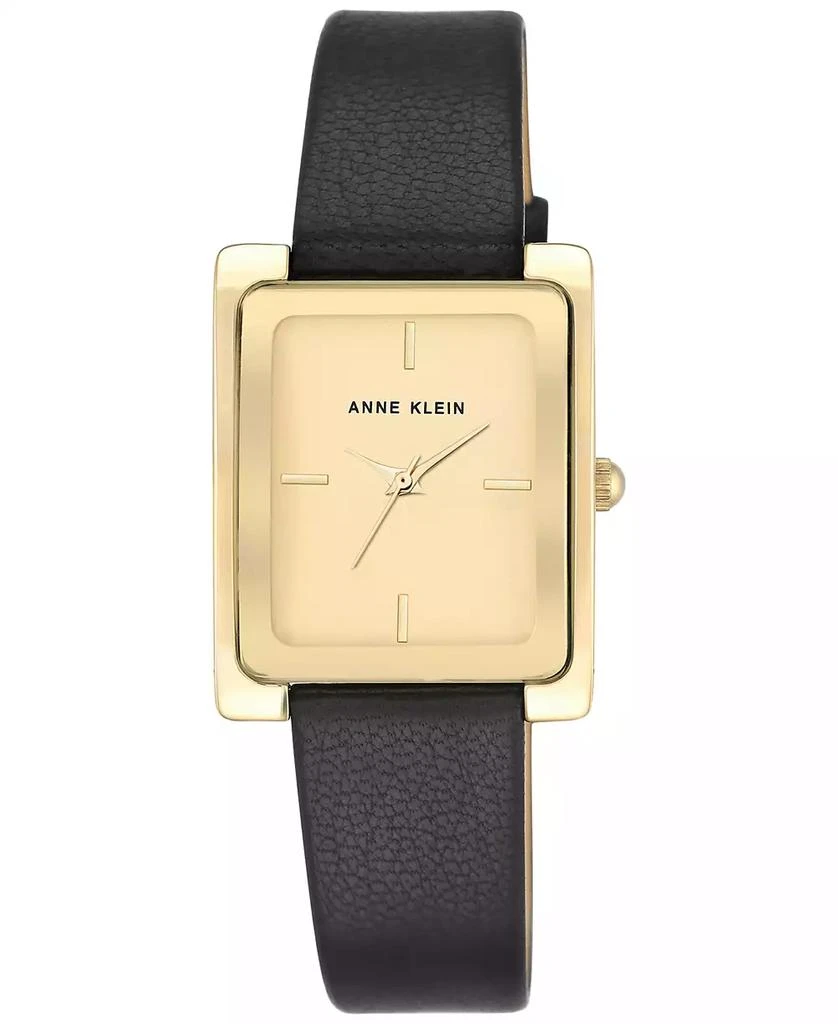 Anne Klein Women's Black Leather Strap Watch 28x35mm AK-2706CHBK 1