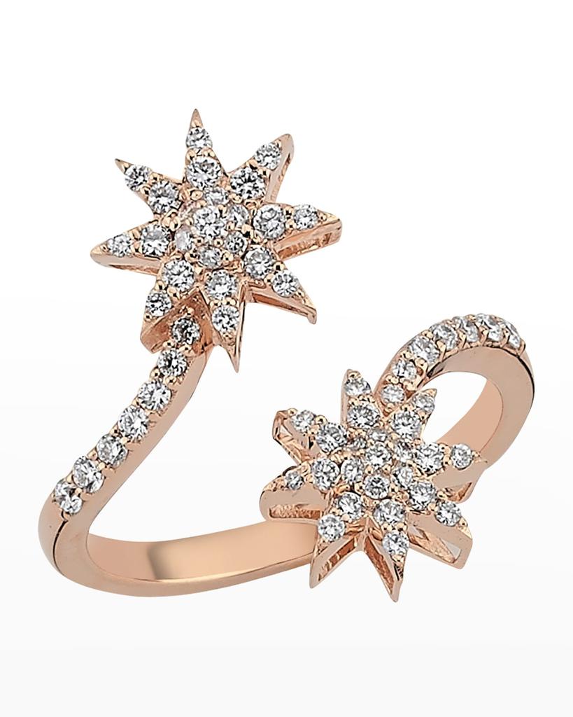 Bee Goddess Venus Star Diamond Bypass Ring, Size 7