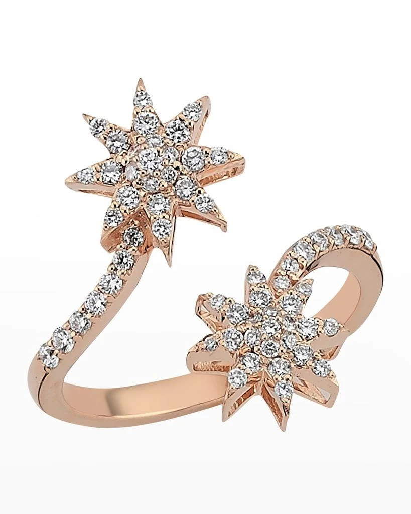Bee Goddess Venus Star Diamond Bypass Ring, Size 7 1