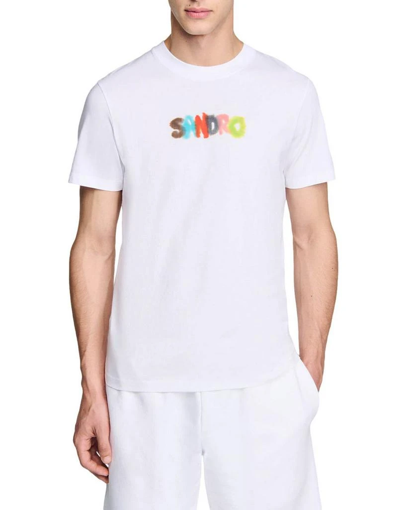 Sandro Arty Watercolor Logo Print Tee 1