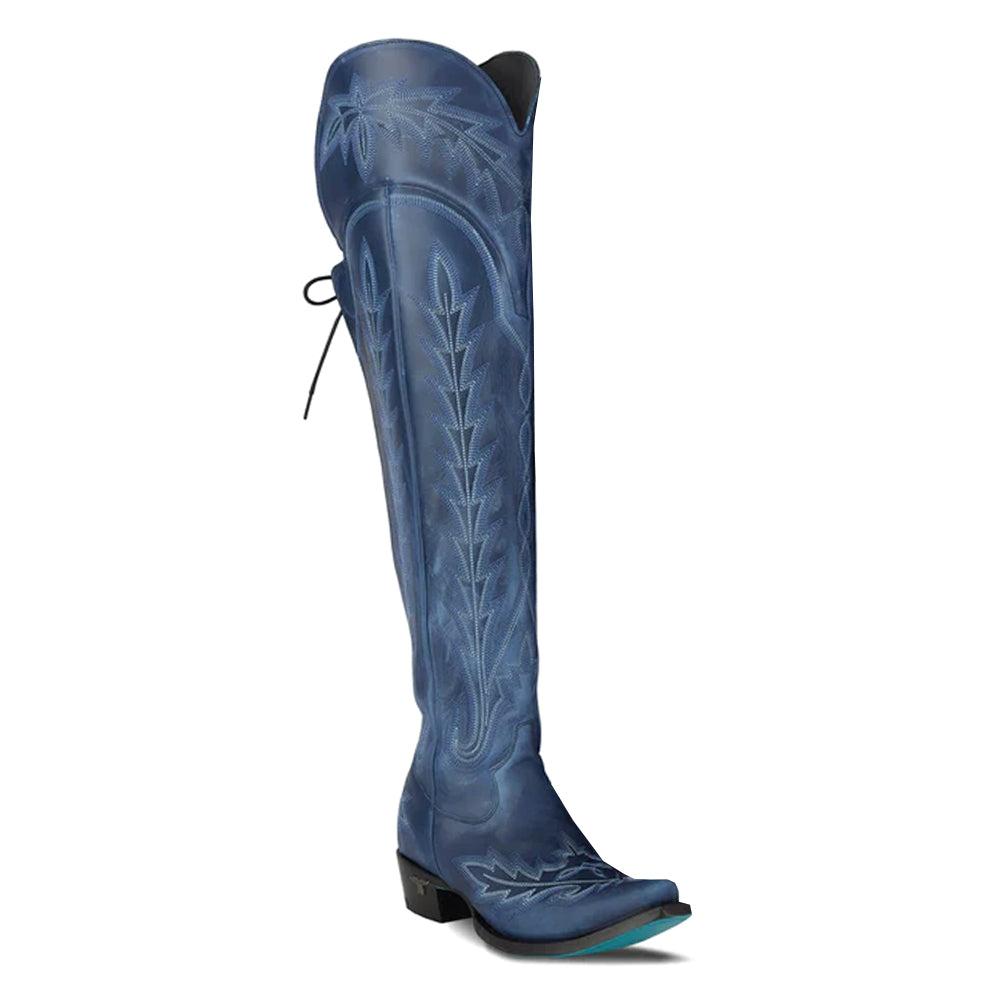 LANE Lexington OTK Corset Embroidered Snip Toe Zippered Cowboy Boots