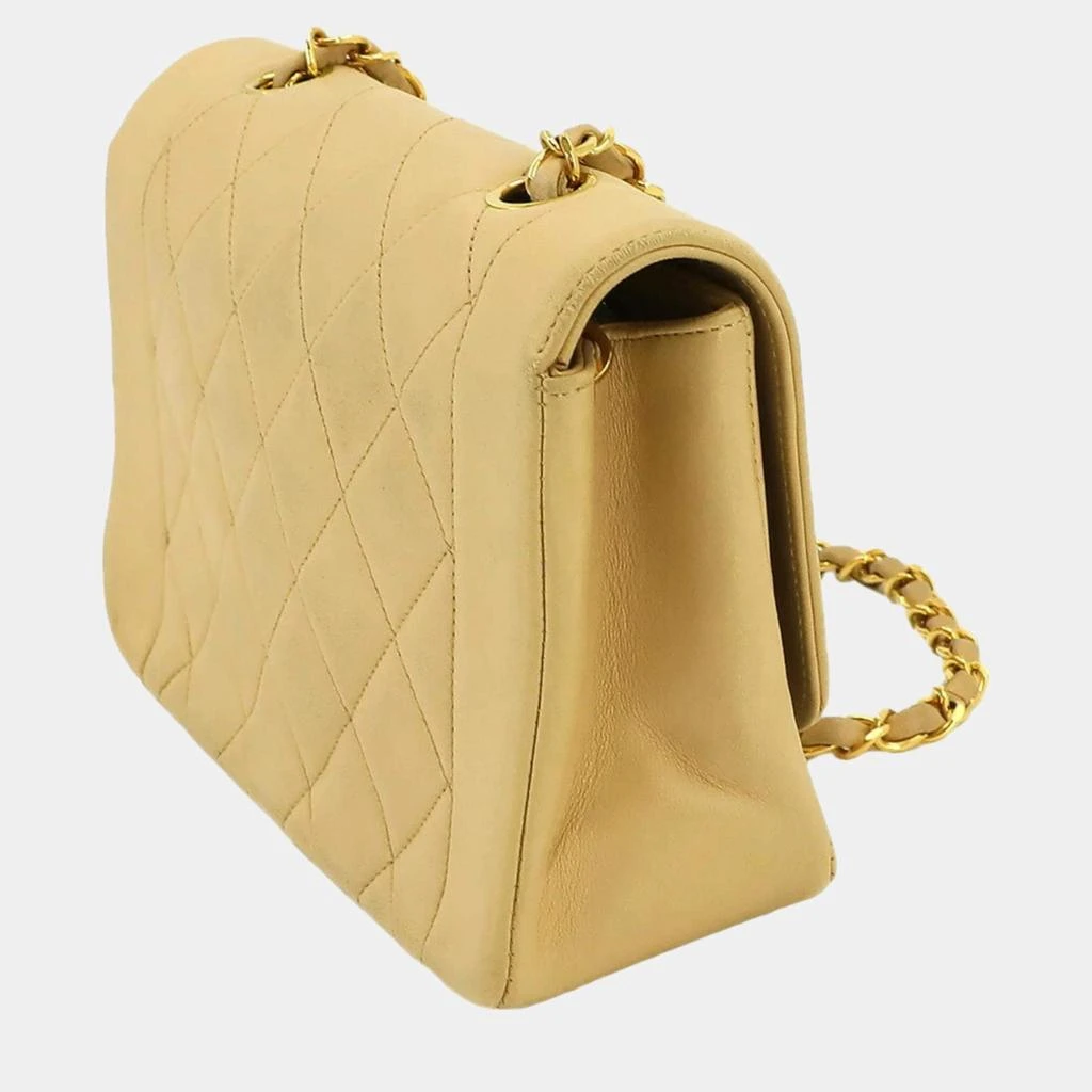 Chanel Chanel Beige Quilted Lambskin Small Vintage Diana Flap Bag  3