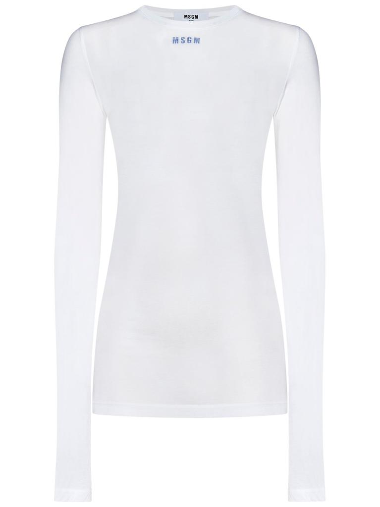 MSGM MSGM Logo-Printed Crewneck T-Shirt