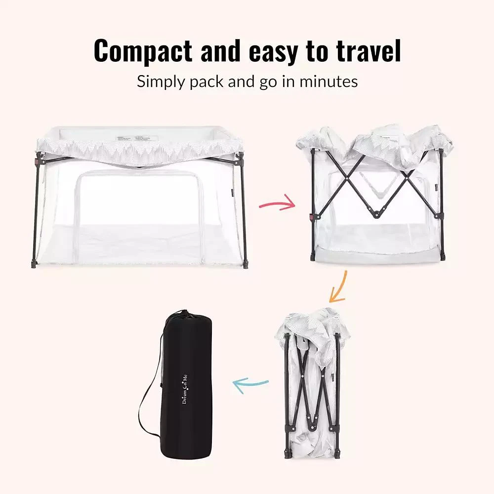 Dream On Me Baby Ziggy Square Playpen with Canopy 3