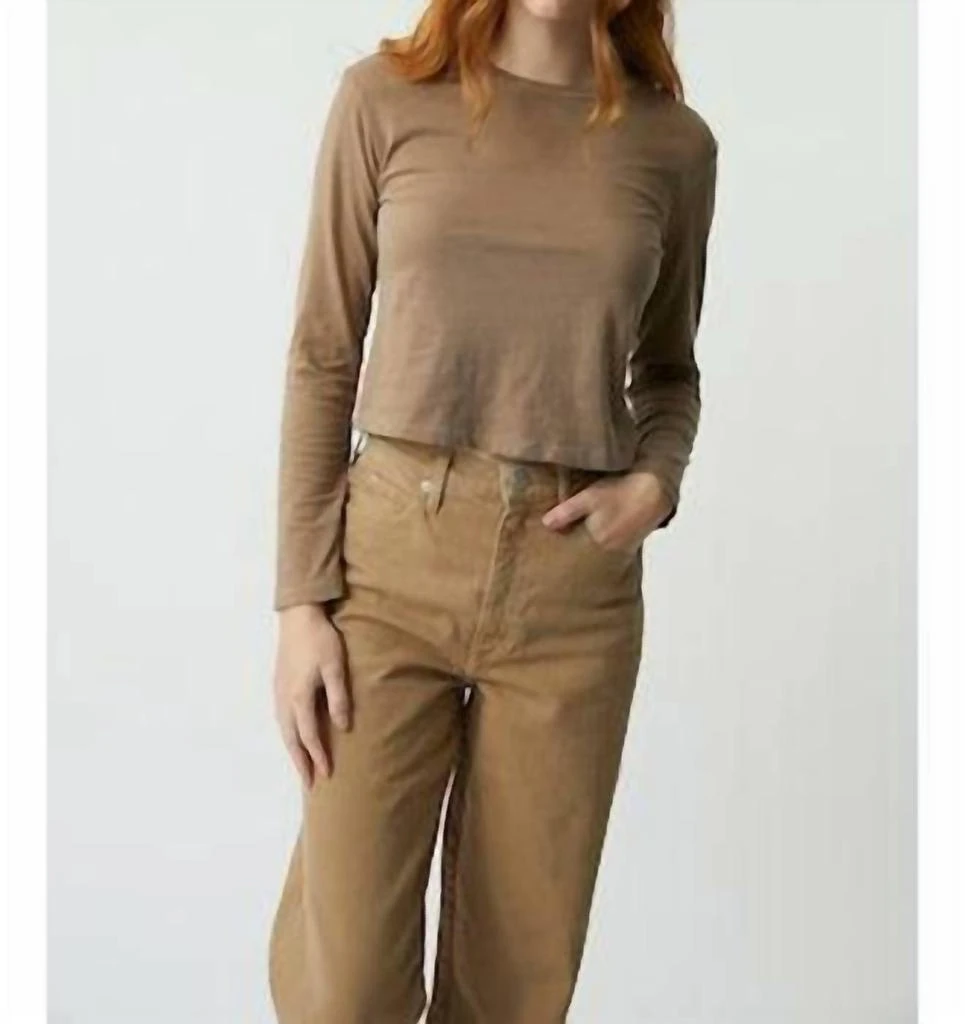 AMO Long Sleeve Babe Tee In Silt 1