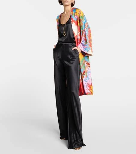 ETRO Printed silk beach cover-up 7