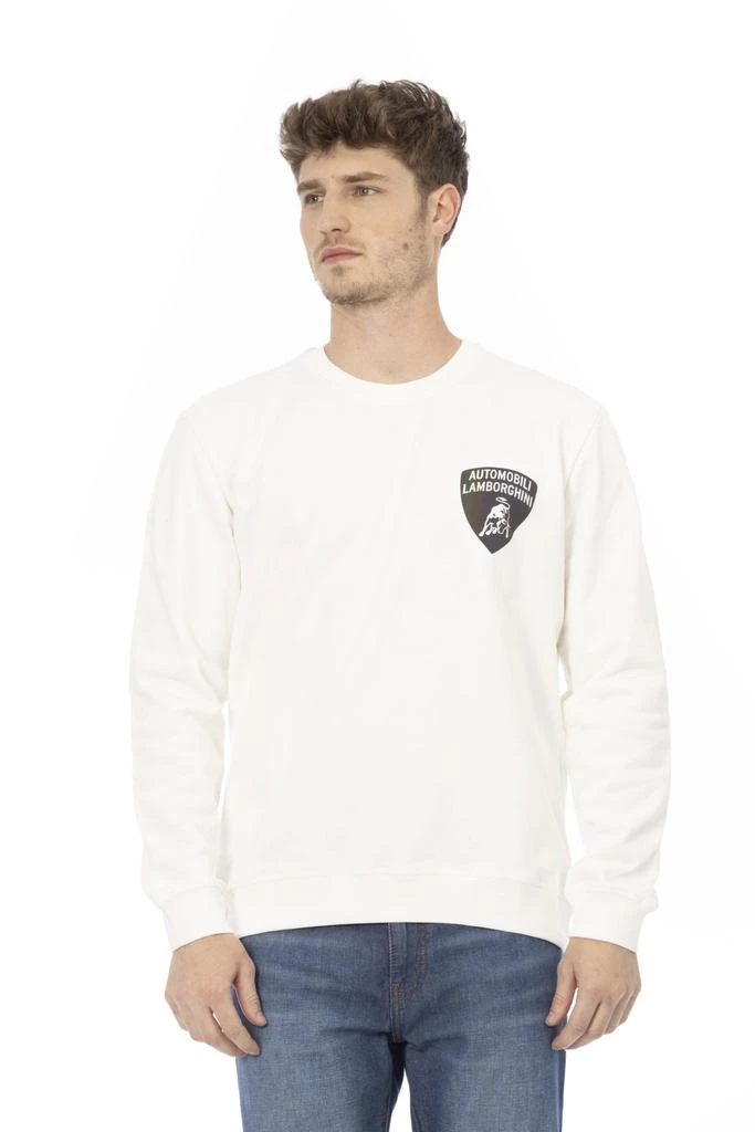 AUTOMOBILI LAMBORGHINI Automobili Lamborghini White Cotton Sweater 1