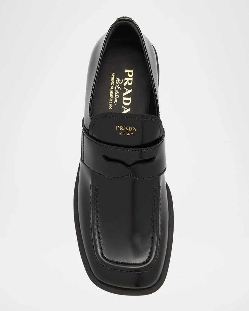 Prada Re-Edition Brushed Leather Penny Loafers 5