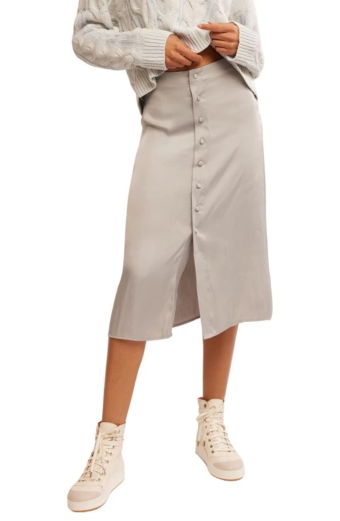 Analise Button Front Satin Midi Skirt – On Sale Now with Up to 65