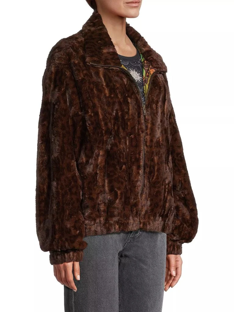 Johnny Was Jaguar Faux Fur Bomber Jacket 4