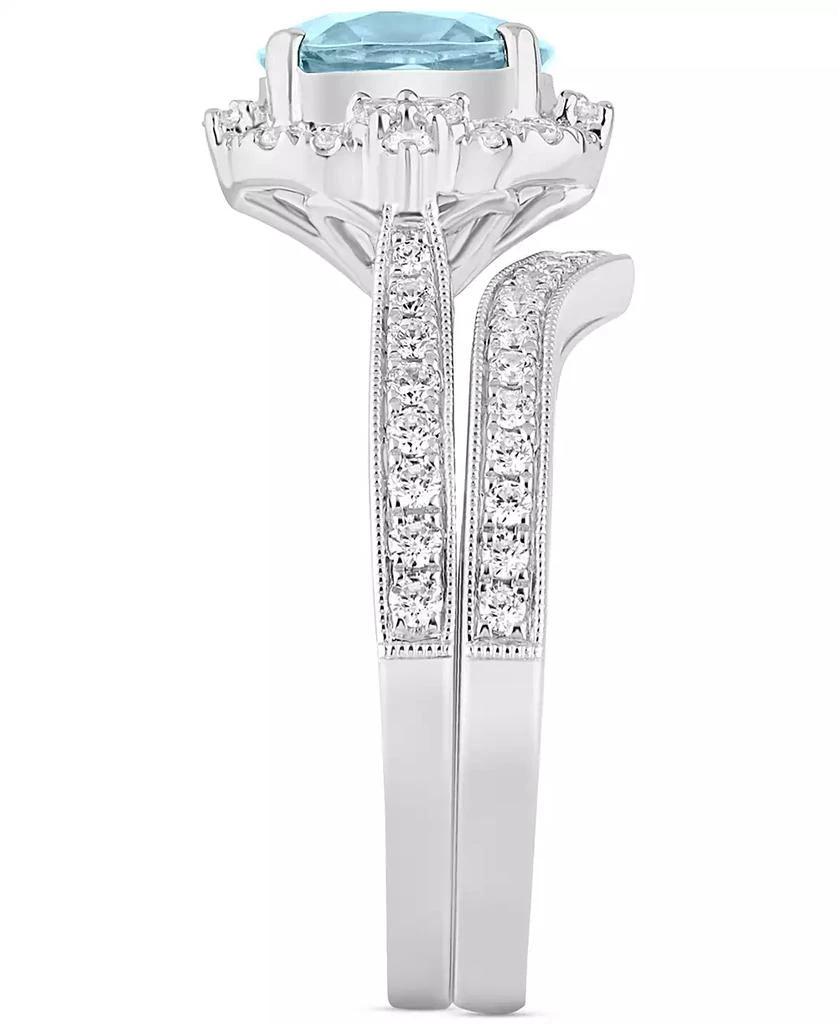 Macy
s Aquamarine (1-1/8 ct. t.w.) 
Diamond (1/2 ct. t.w.) Bridal Set in 14k White Gold 7