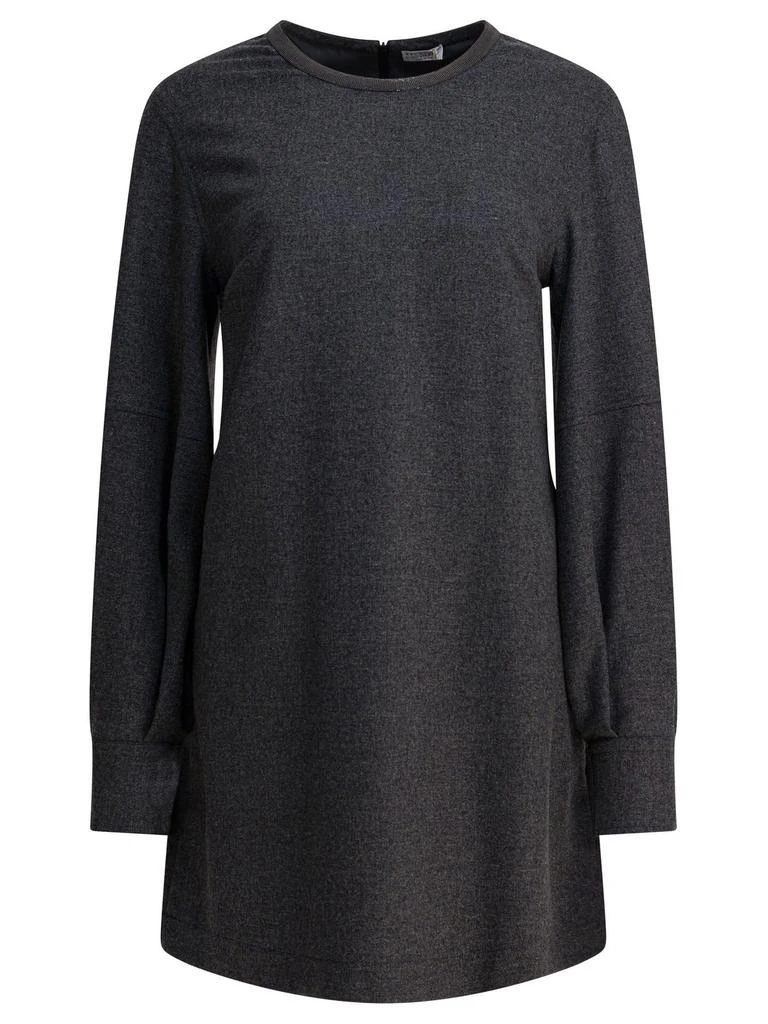 Brunello Cucinelli Brunello Cucinelli Long Sleeve Crewneck Dress from Cettire