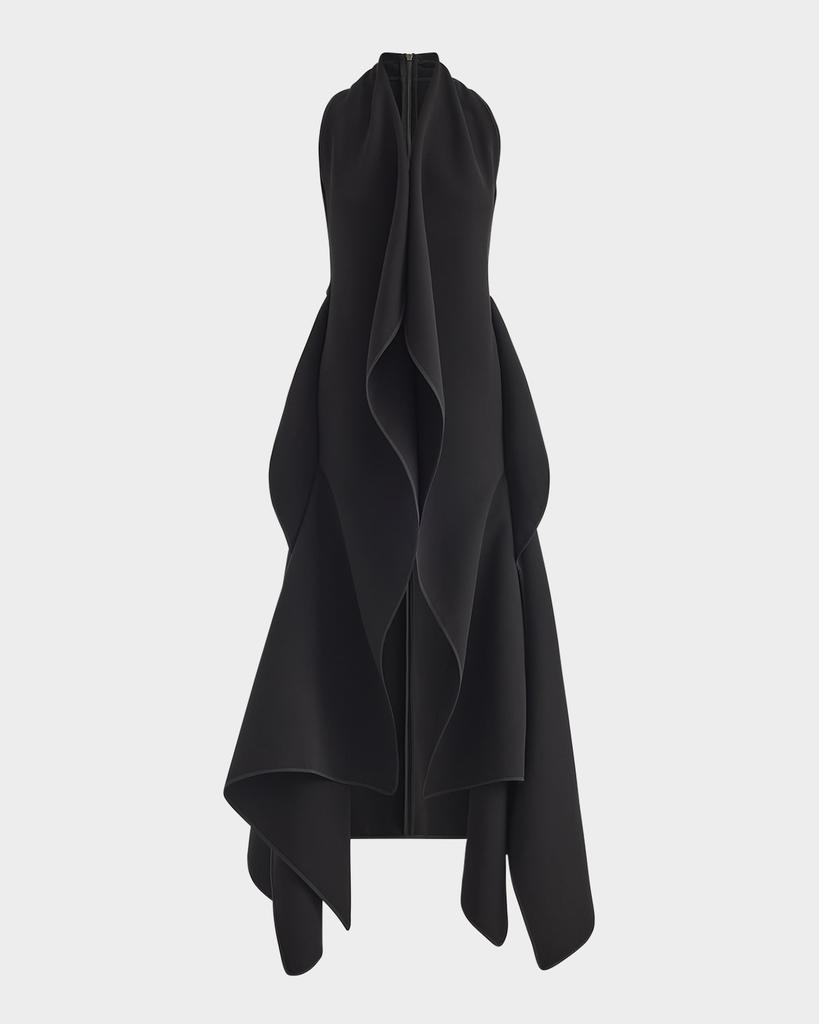 Maticevski Varsity Sleeveless Draped Midi Dress