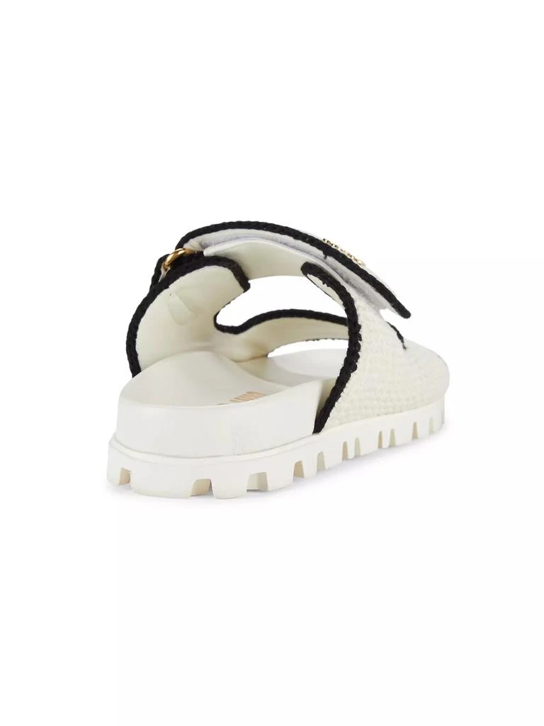 Miu Miu Logo Cotton Crochet Sandals 3