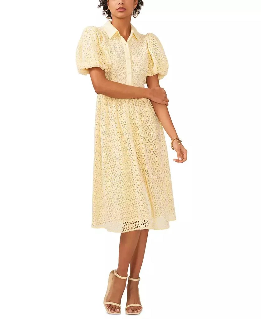 Shop Women's Balloon-Sleeve Cotton Eyelet Midi Dress on Sale at BeyondStyle   Get 31% Off Women's Balloon-Sleeve Cotton Eyelet Midi Dress with  Limited-Time Flash Deals, Exclusive Discounts, and Special Offers. Enjoy  Unbeatable
